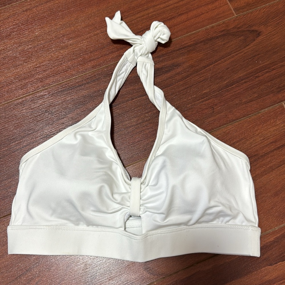 White Halter Top Sport Workout Bra